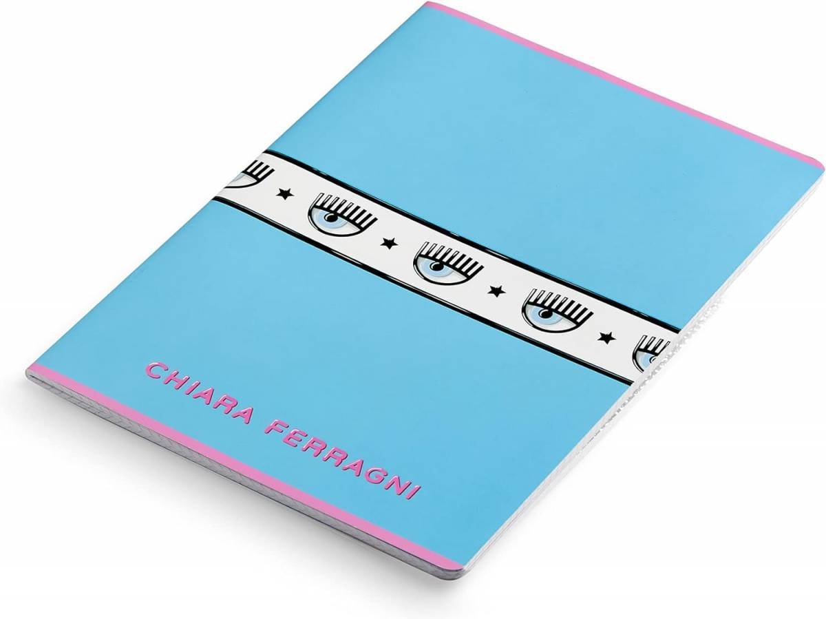 Caiet capsat Chiara Ferragni A4 D 42 file hartie FSC 80gr coperta 240gr neon albastru simplu