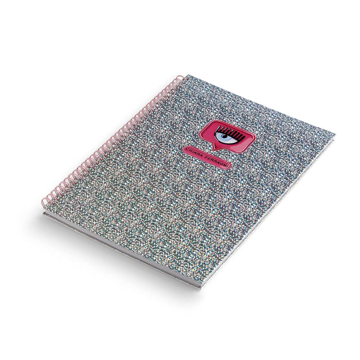 Caiet spira Chiara Ferragni A5 D 42 file hartie FSC 80gr coperta 240gr argintiu